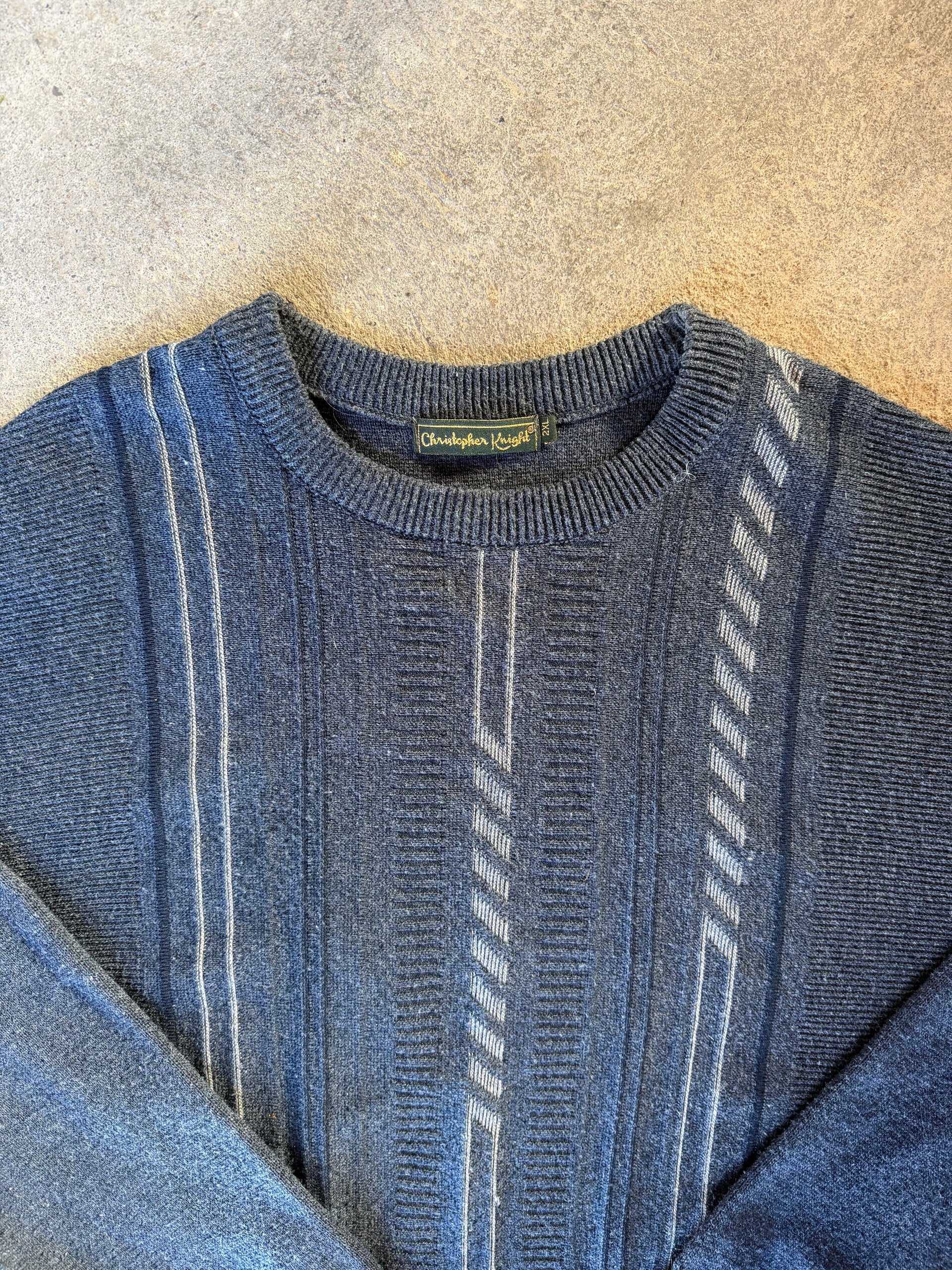 90s Christopher Knight Textured Knit | Size XXL