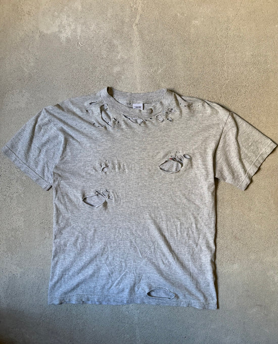 90s Fruit of the Loom Blank Distressed T-Shirt | Size M