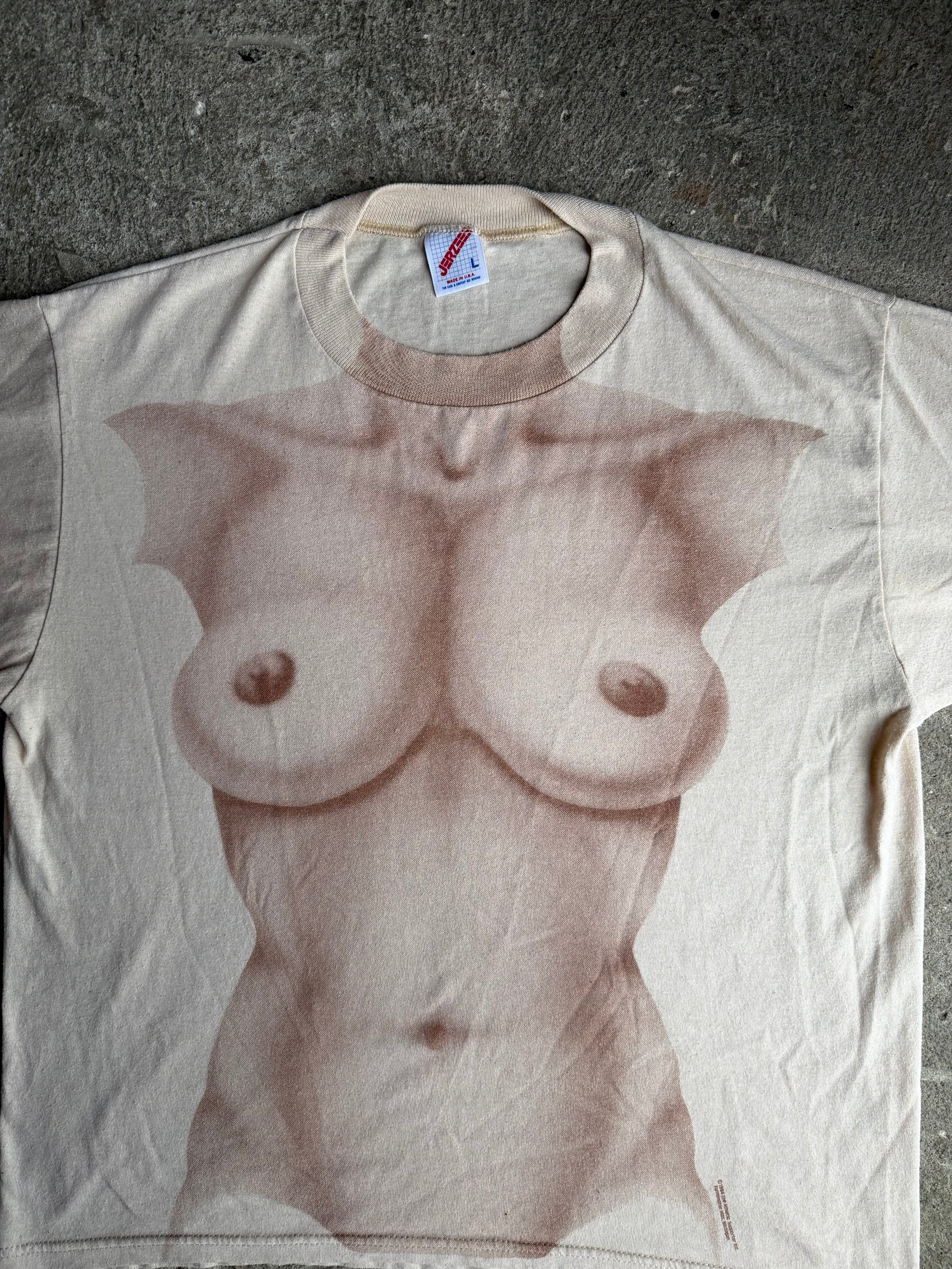 80s Nude Illusion Tee 1984 | Size L