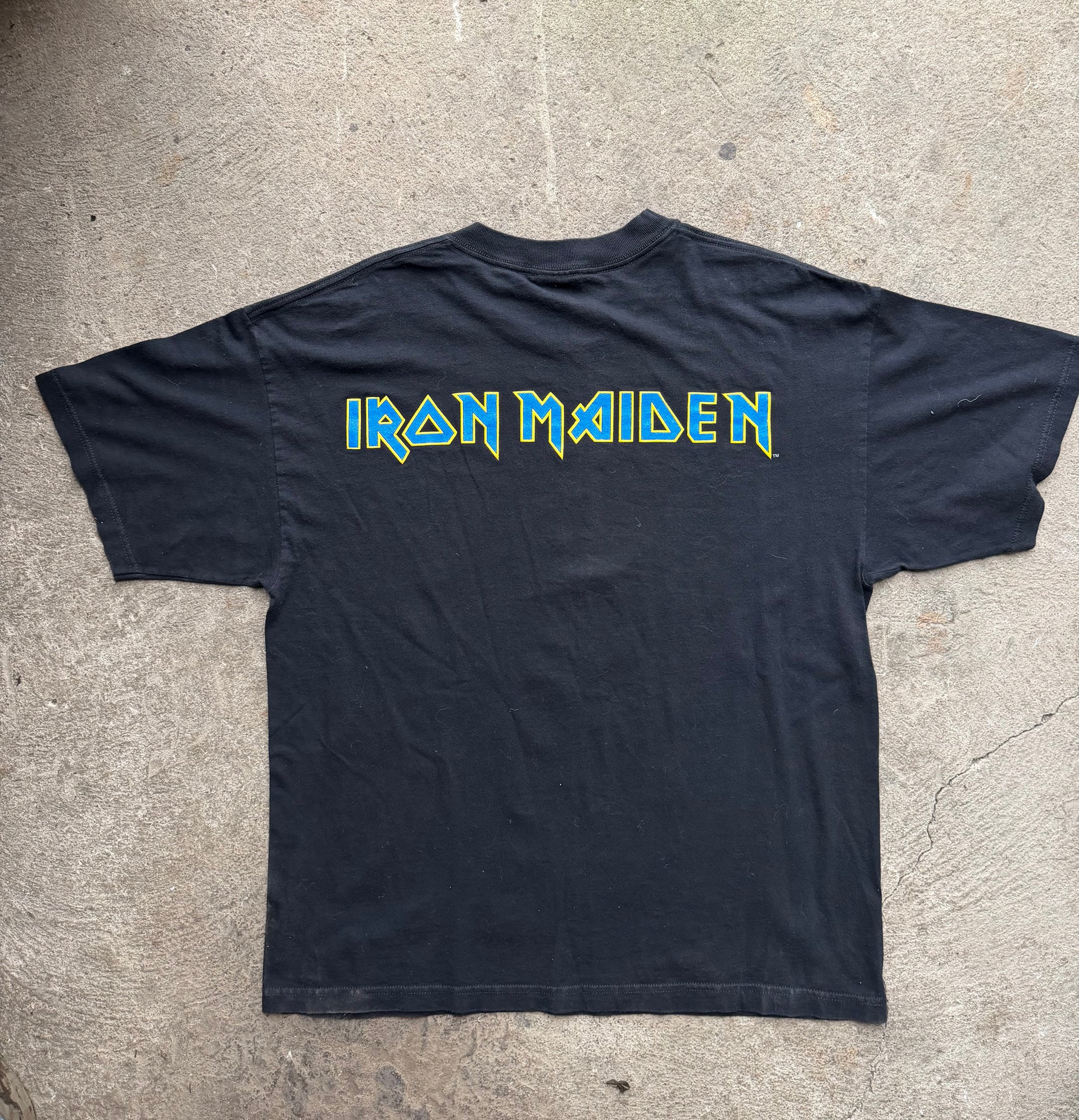 90s Iron Maiden Eddie Graphic all over print Tee | Size XL