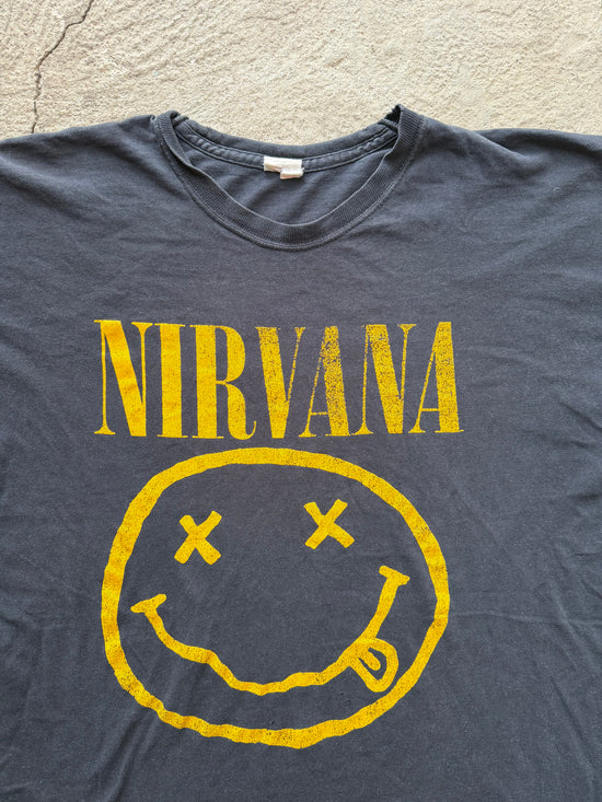 90s Nirvana Smiley Logo Vintage T-Shirt | Size L