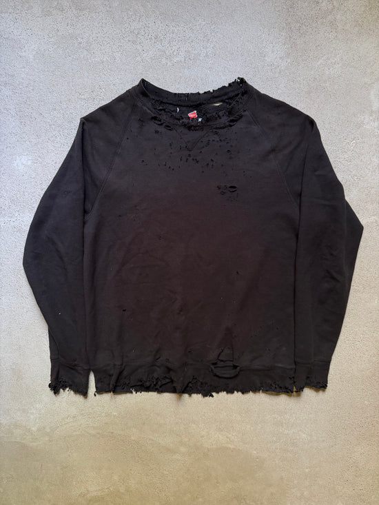 2000s Distressed Black Sweatshirt | Size L