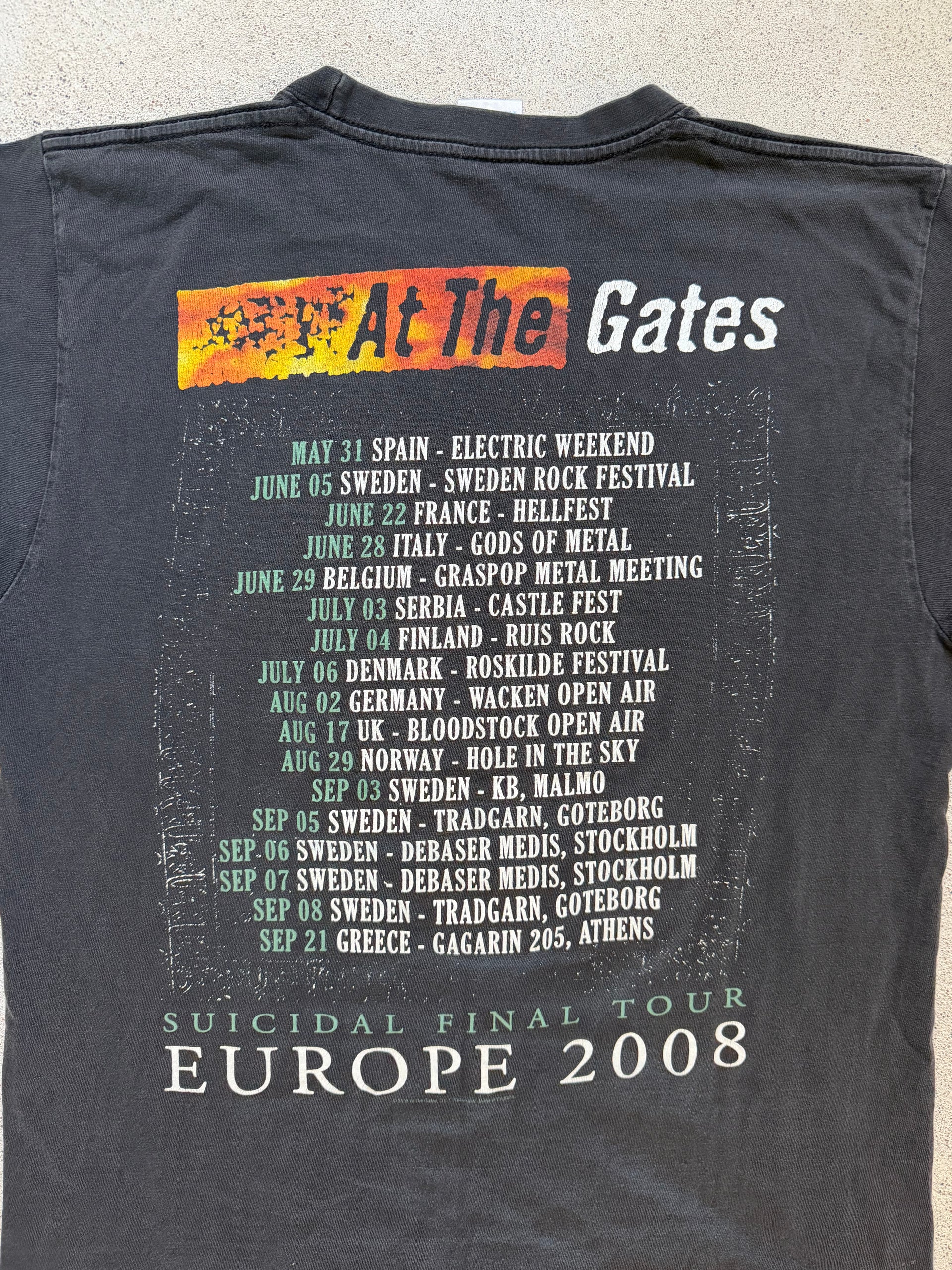 2000s At The Gates Suicidal Final Slaughter Tour T-Shirt | Size L