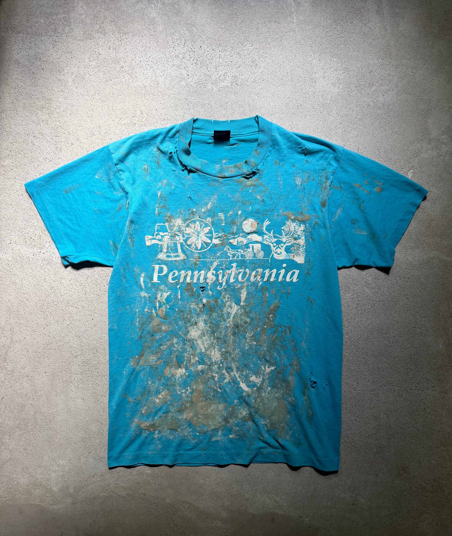 80s Distressed Paint T-Shirt | Size XL