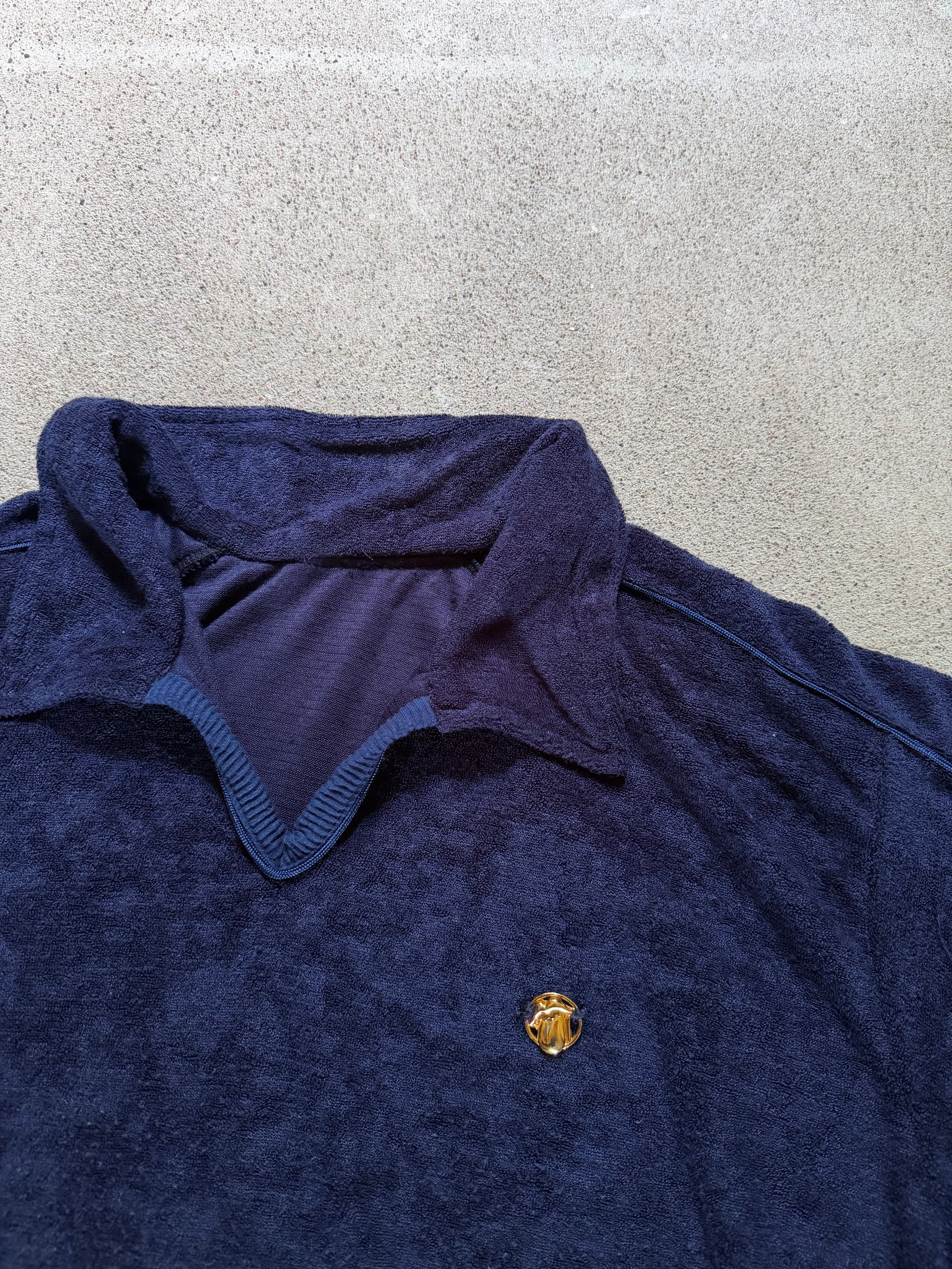 70s Rolling Stones Record Store Terry Polo Shirt | Size M