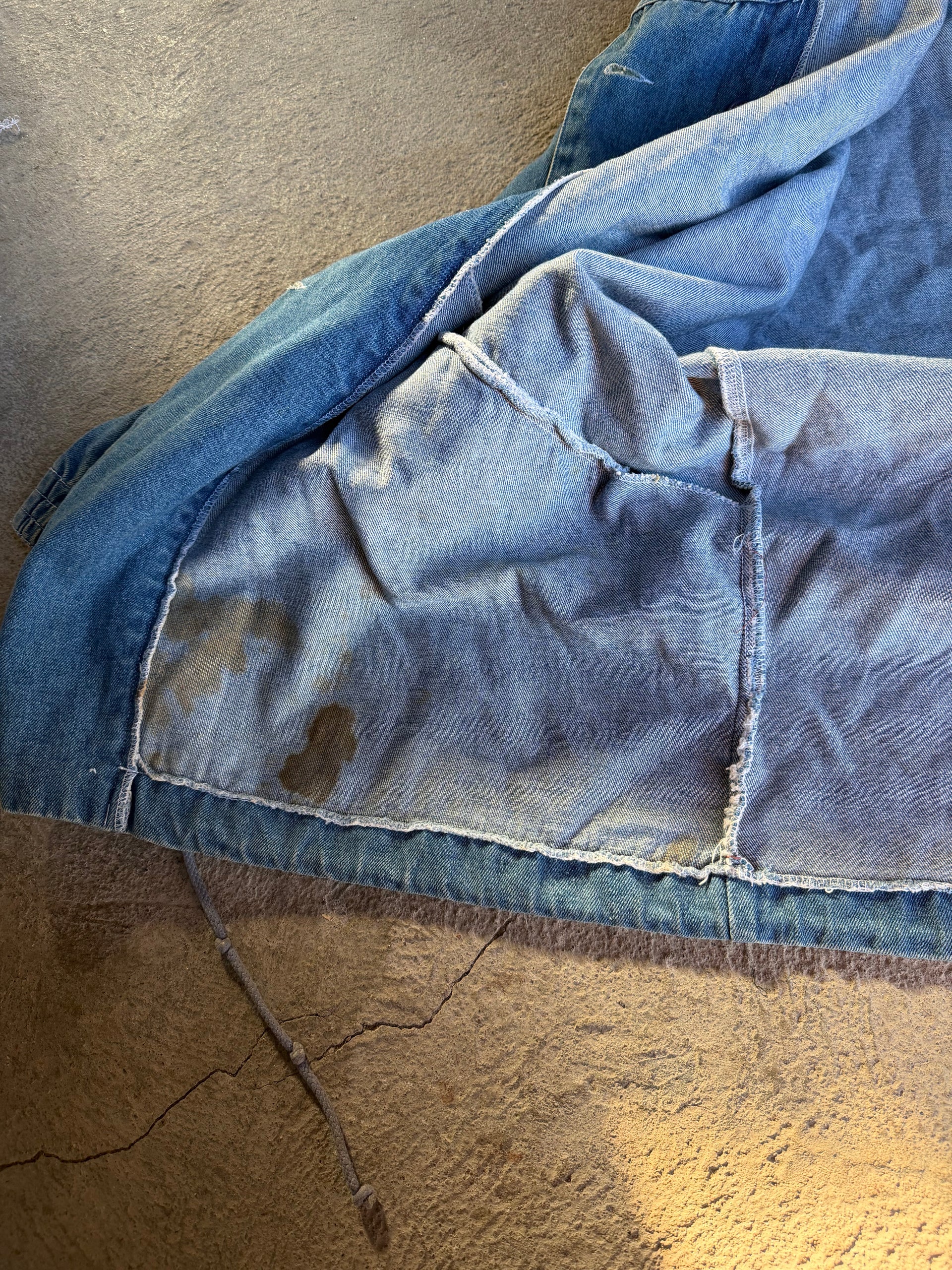 80s Denim Hooded Jacket | Size L