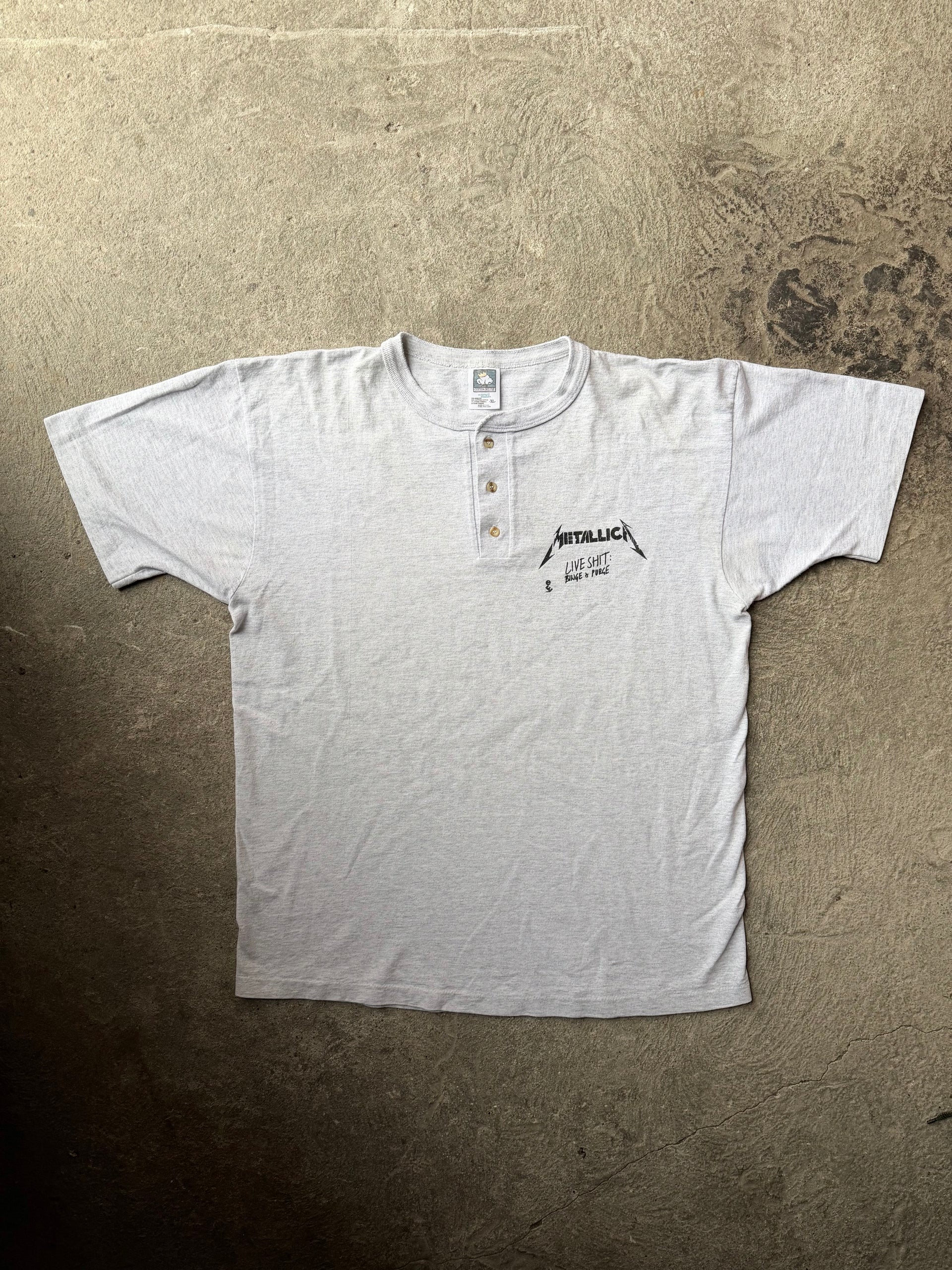 90s Metallica Live Shit Henley Tee | Size XL