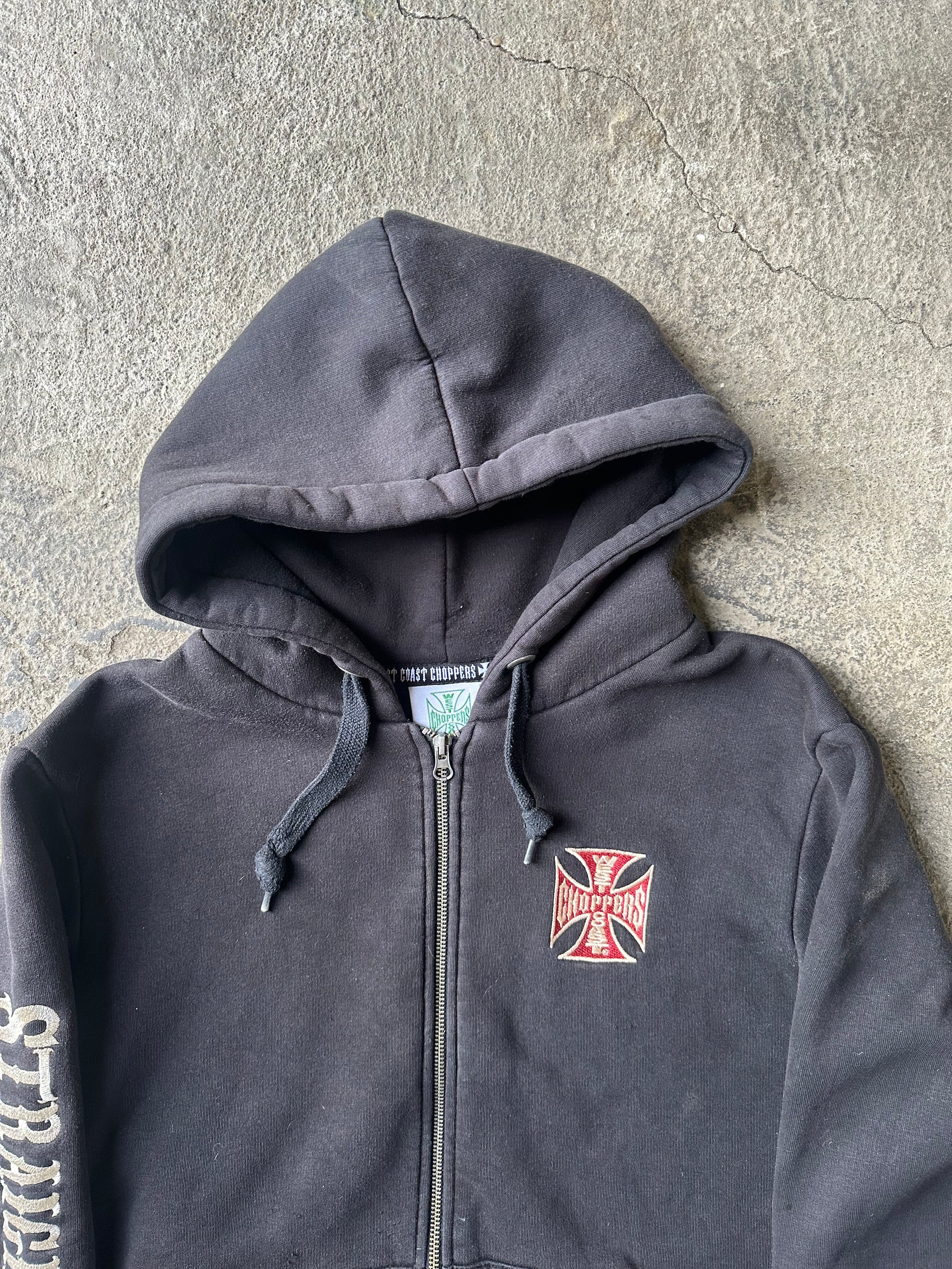 2000s West Coast Choppers “El Diablo Motorcycle” Zip Hoodie | Size M