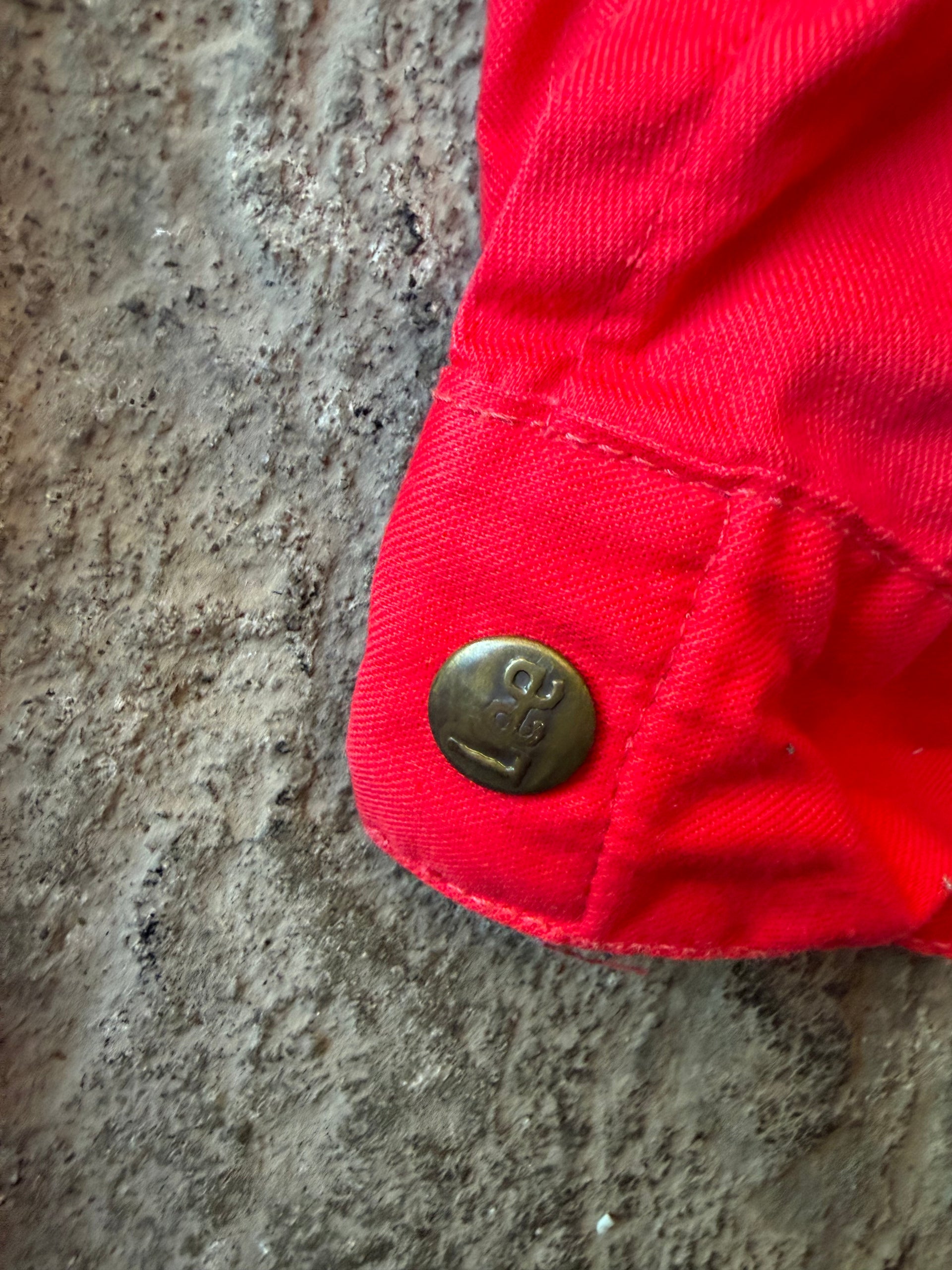 80s Lee Workwear Coverall Red Sunfaded | Size 28x36