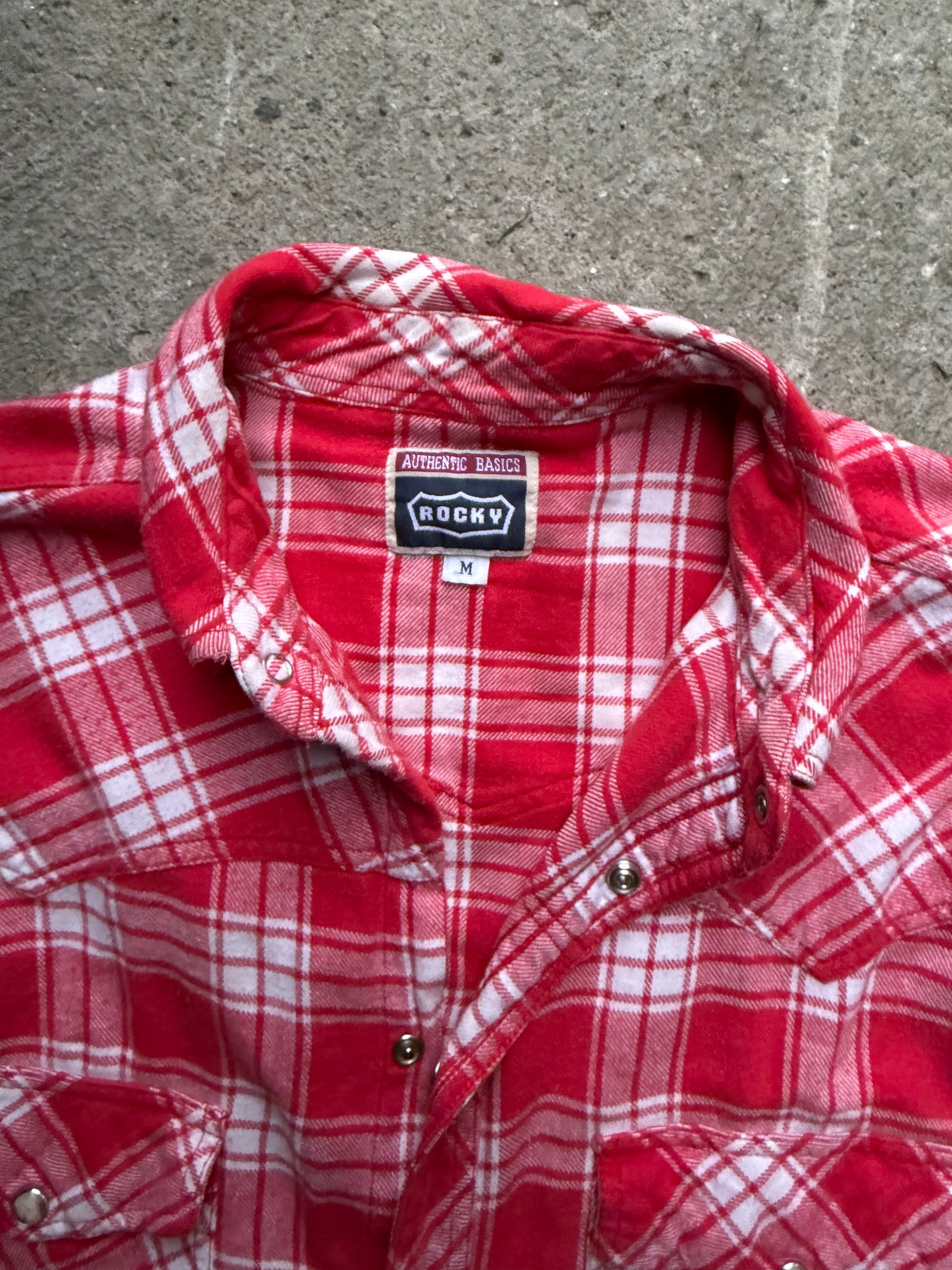 90s Rocky Plaid Flannel Shirt | Size M