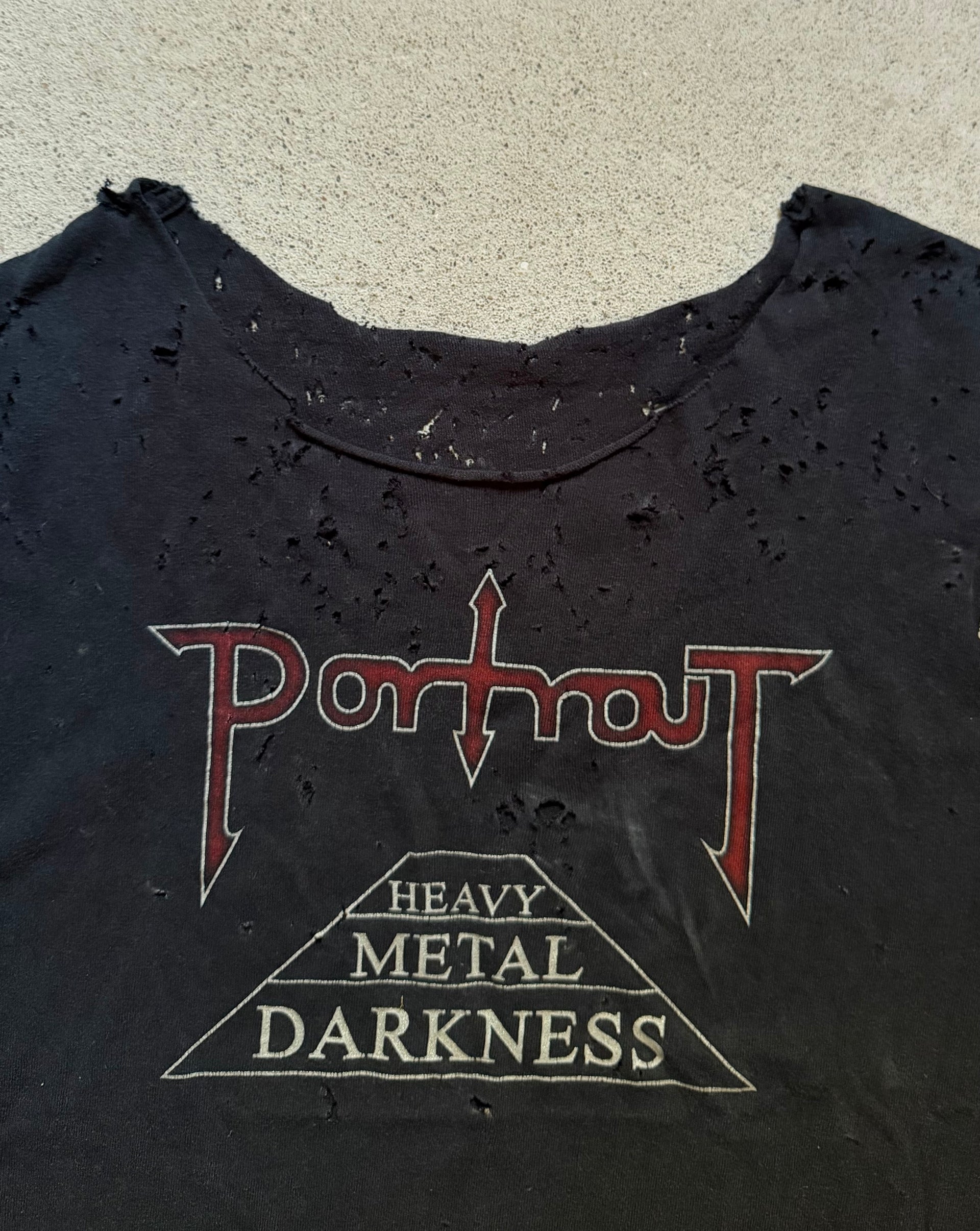 2000s Portrait Heavy Metal Darkness Cut Off Tee | Size M