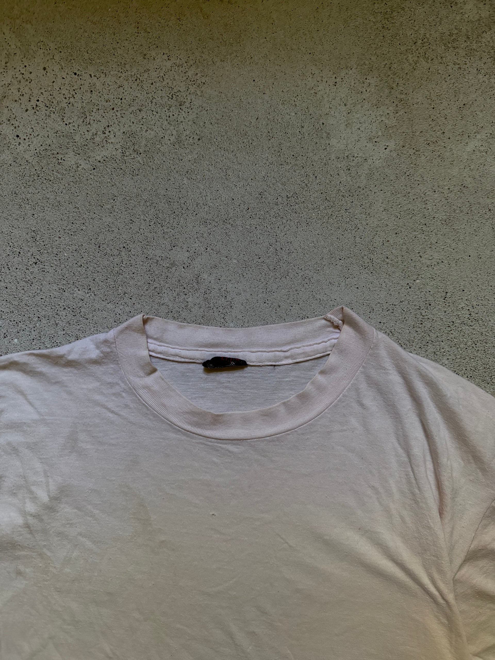 80s Pale Pink Blank Tee | Size XL