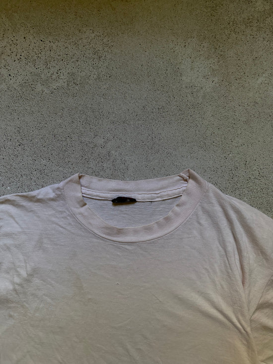 80s Pale Pink Blank Tee | Size XL