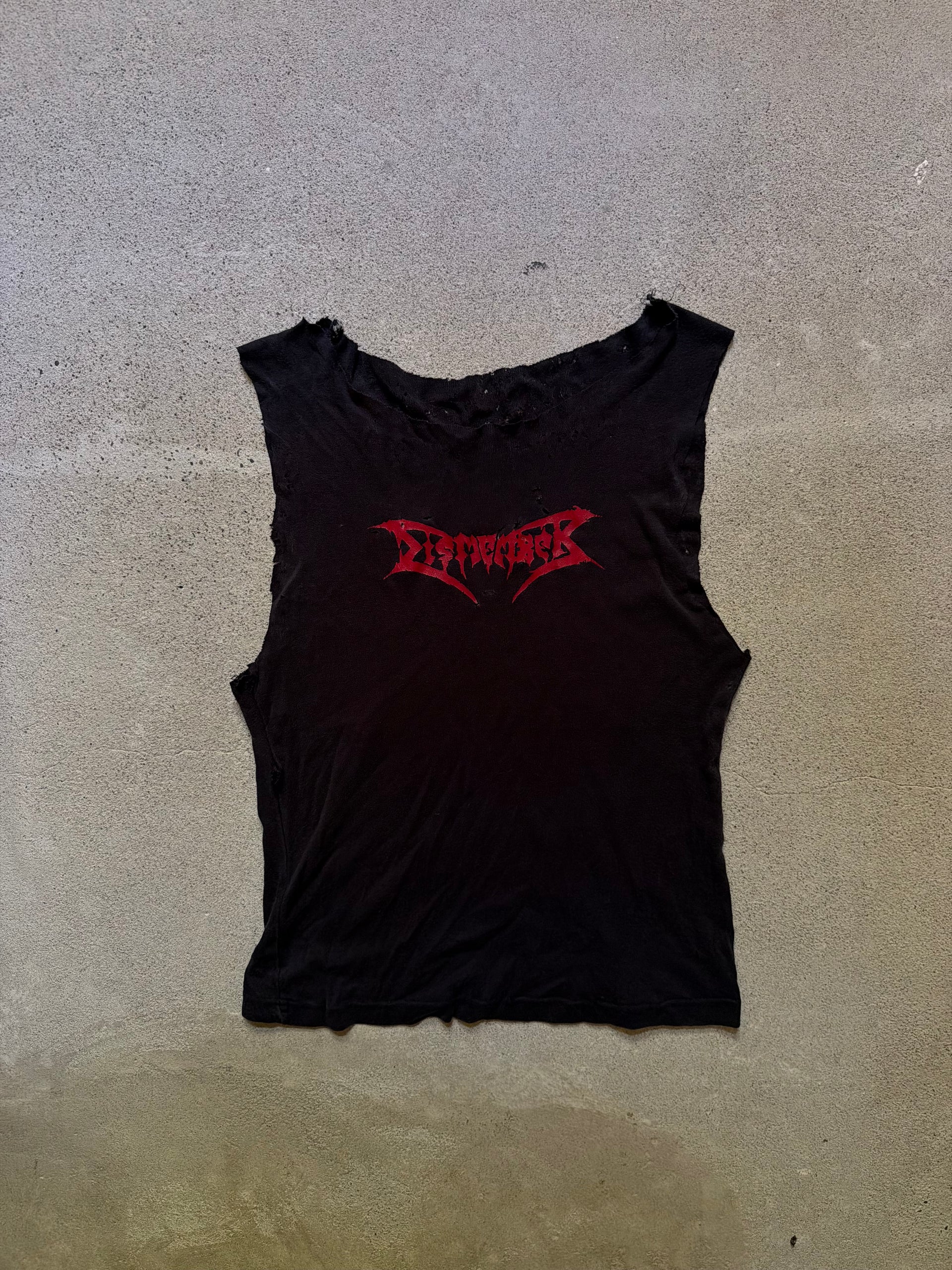 2000s Dismember Distressed Cutoff Tee | Size S