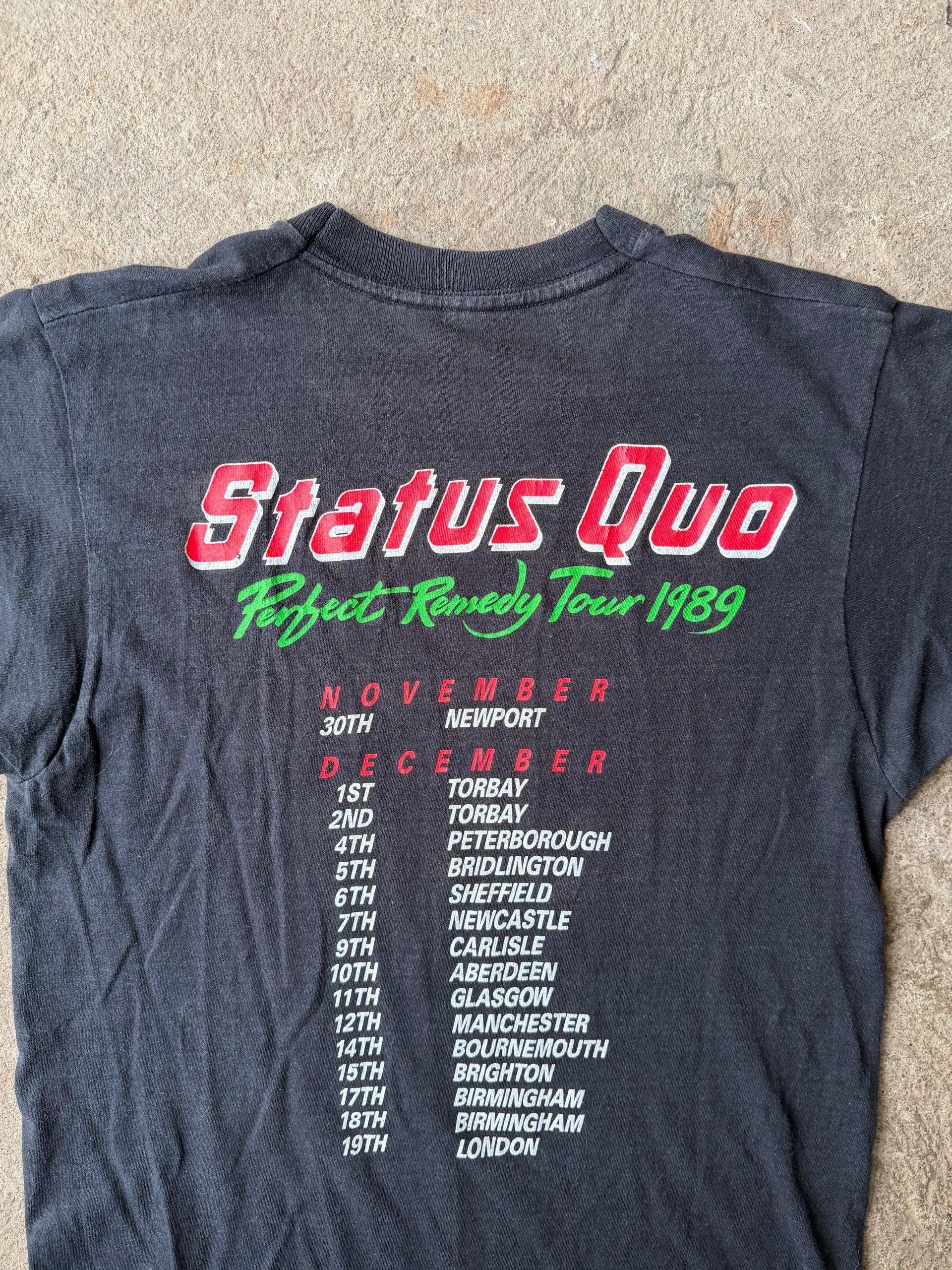 80s Status Quo Perfect Remedy Tour 1989 Vintage T-Shirt | Size M