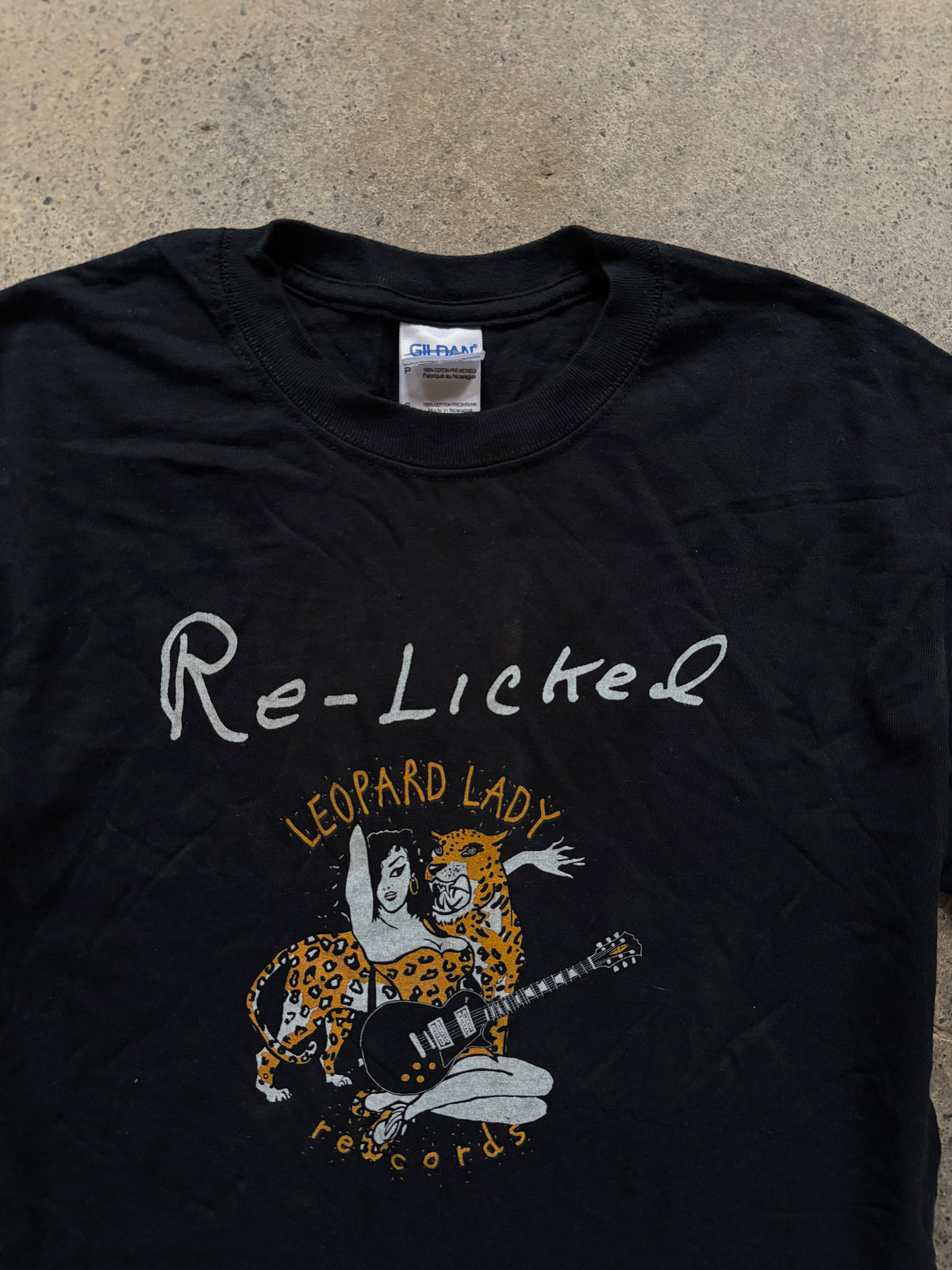 2000s Re-Licked Leopard Lady Records T-Shirt | Size S