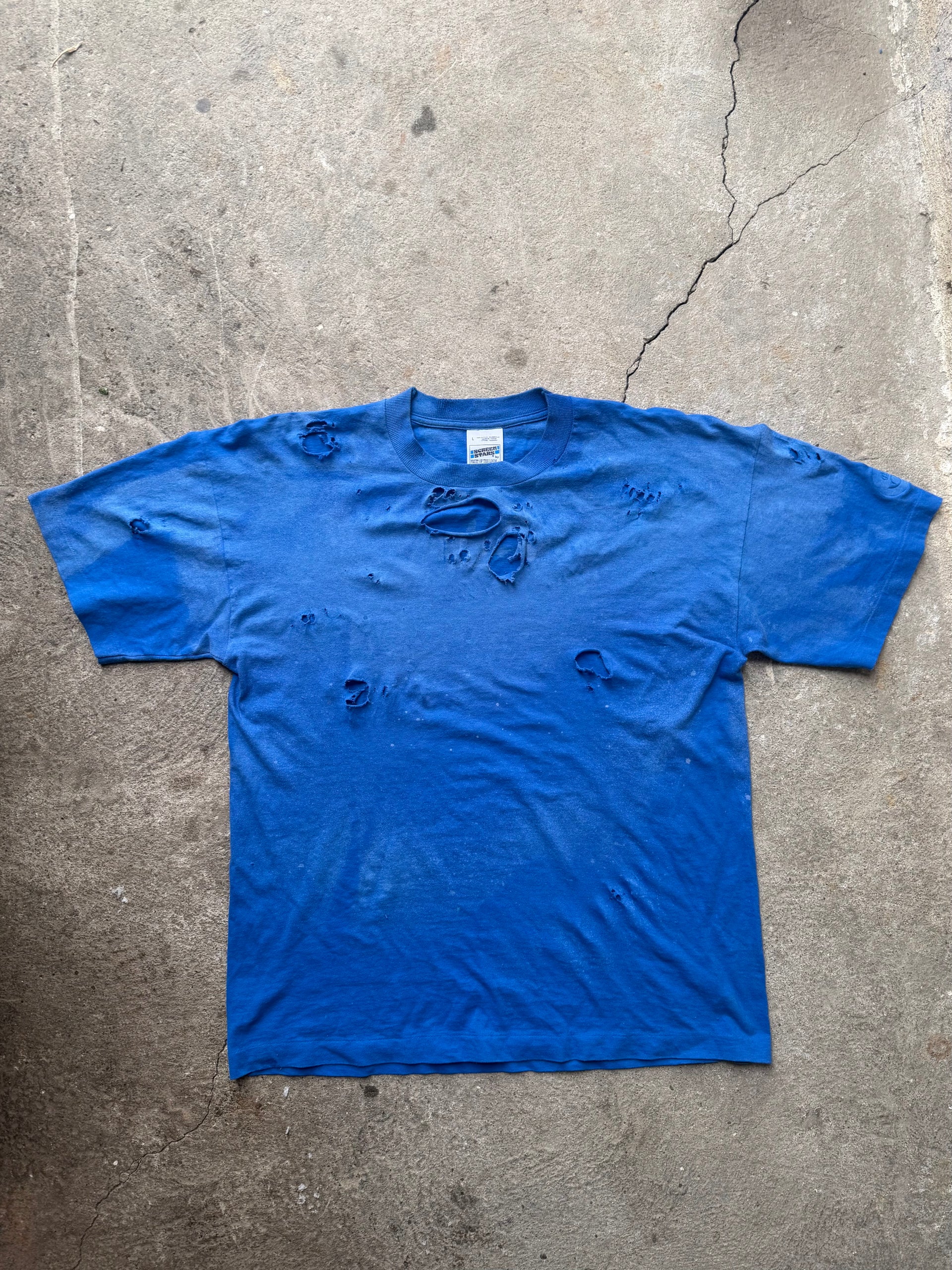 90s Blank Faded Distressed T-Shirt | Size L