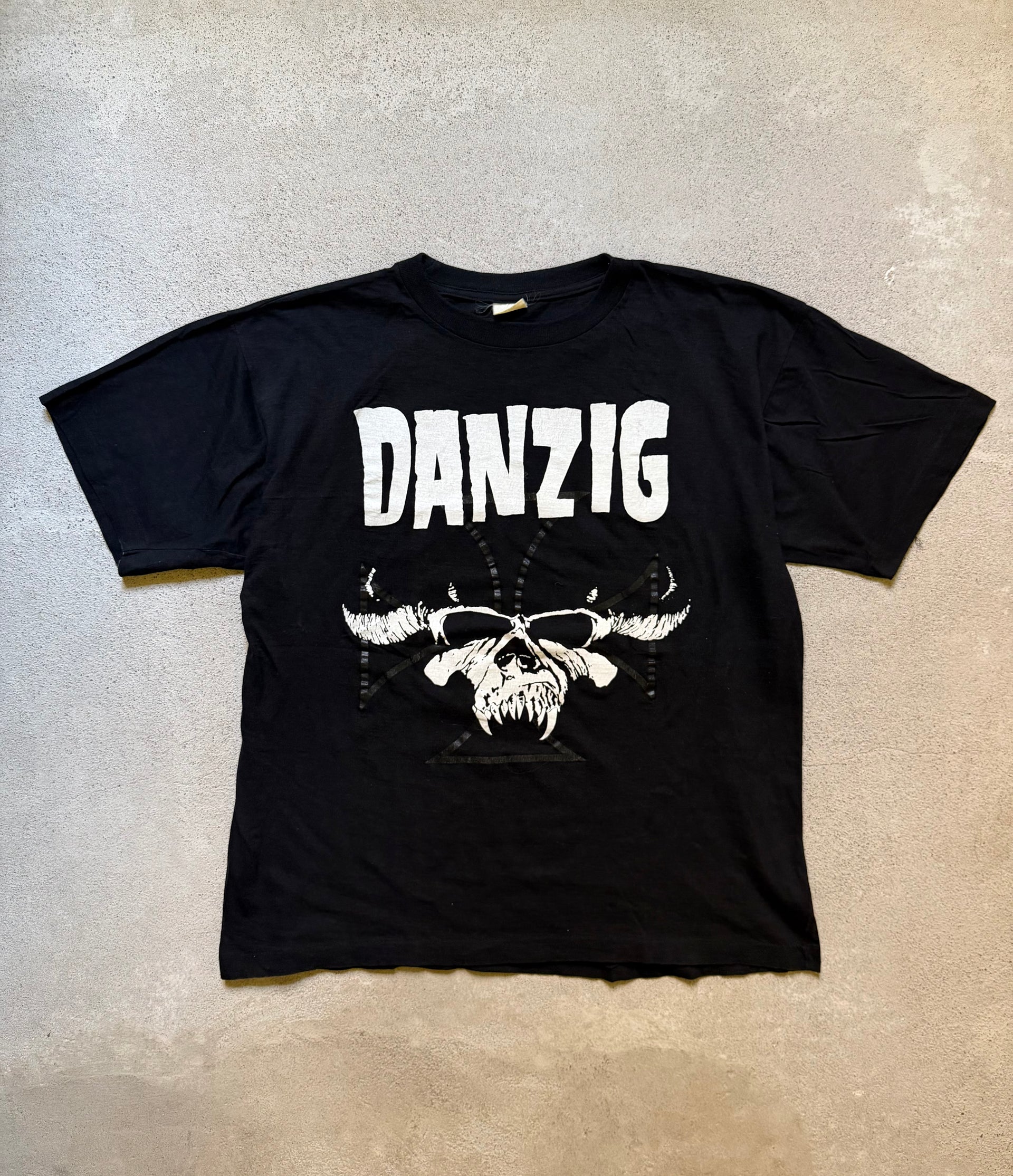 90s Danzig Skull Print T-Shirt | Size L