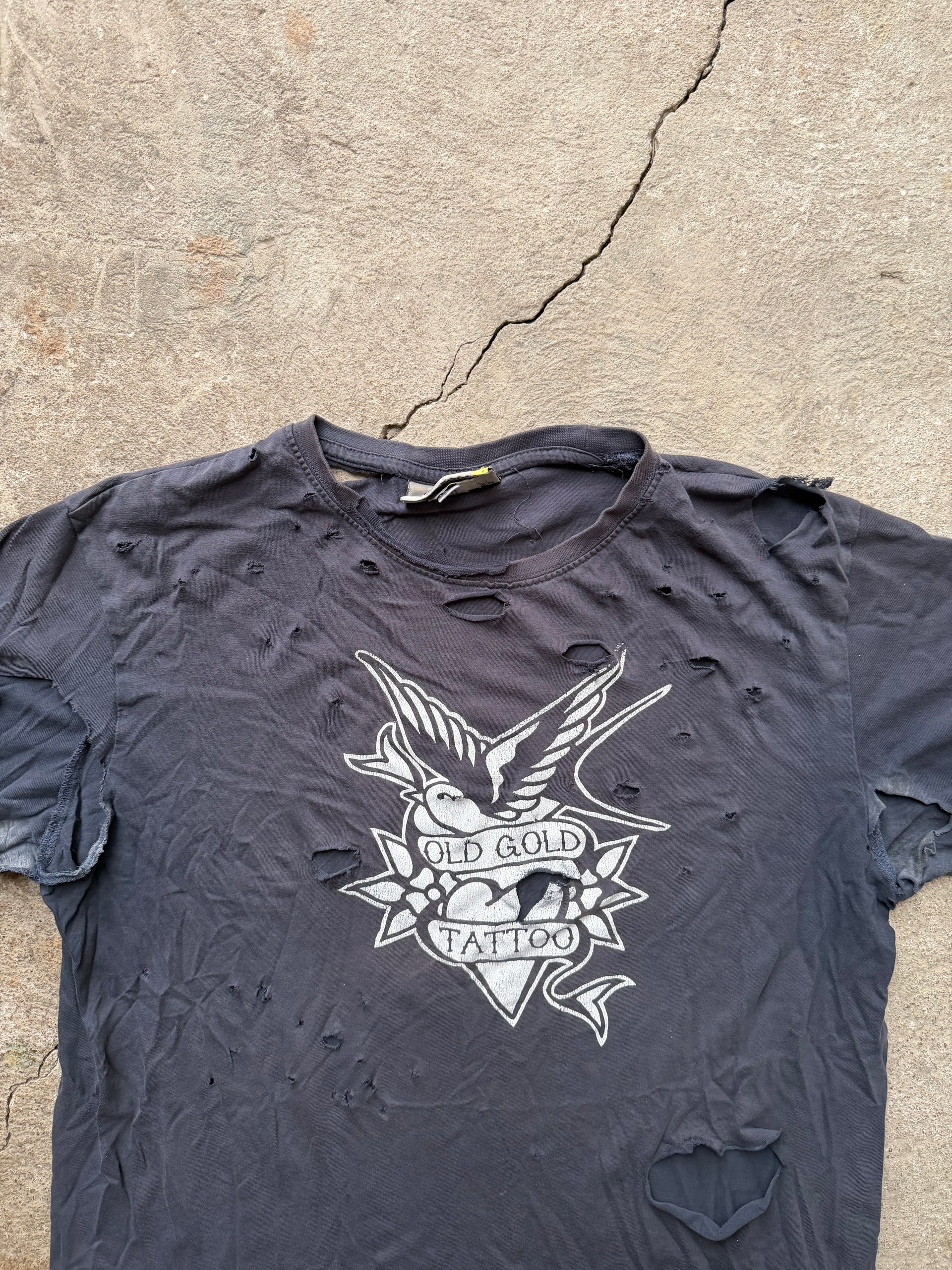 00s Tattoo Trashed T-Shirt | Size L
