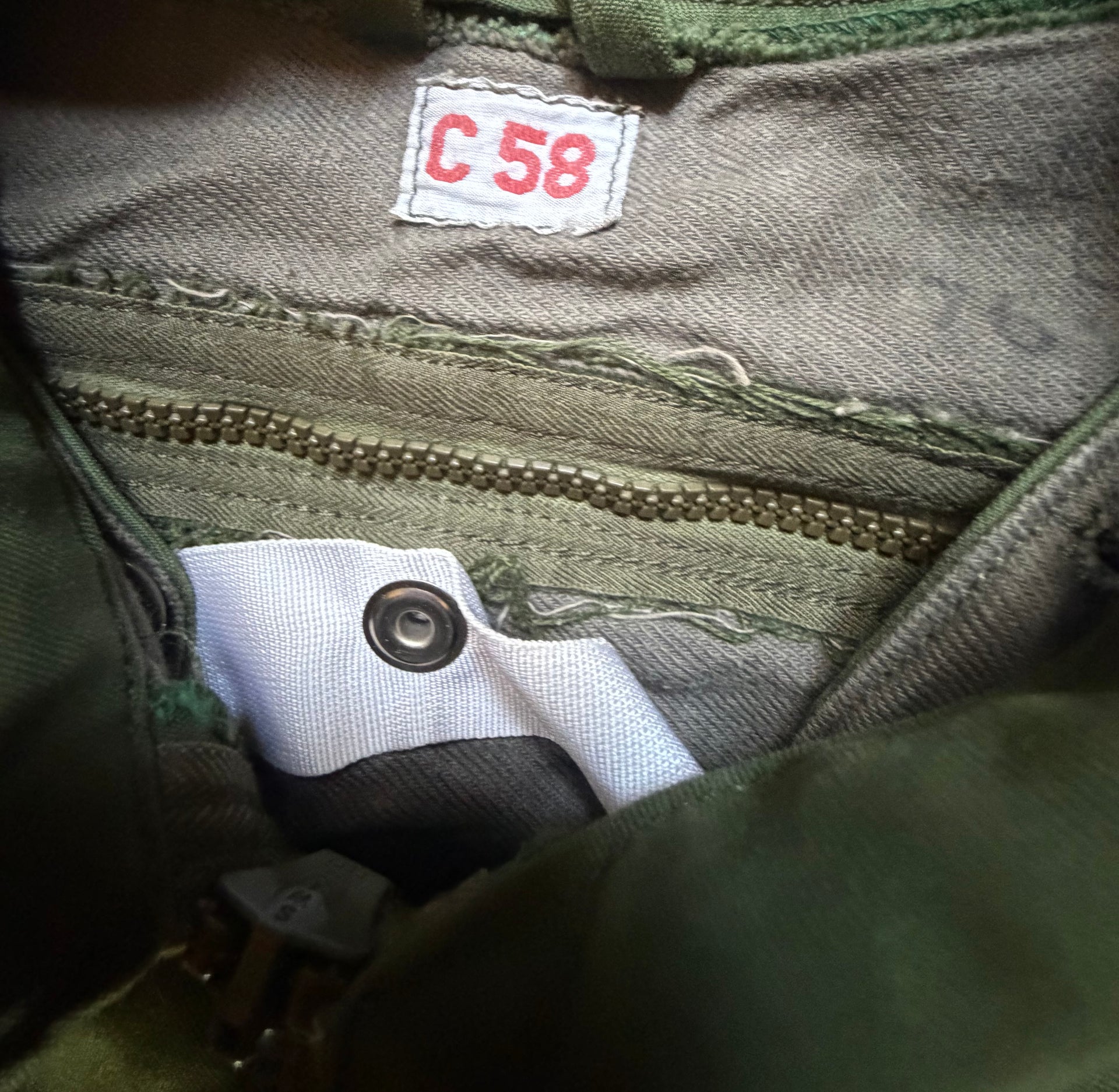 70s Military Tanker Jacket Olive | Size XL