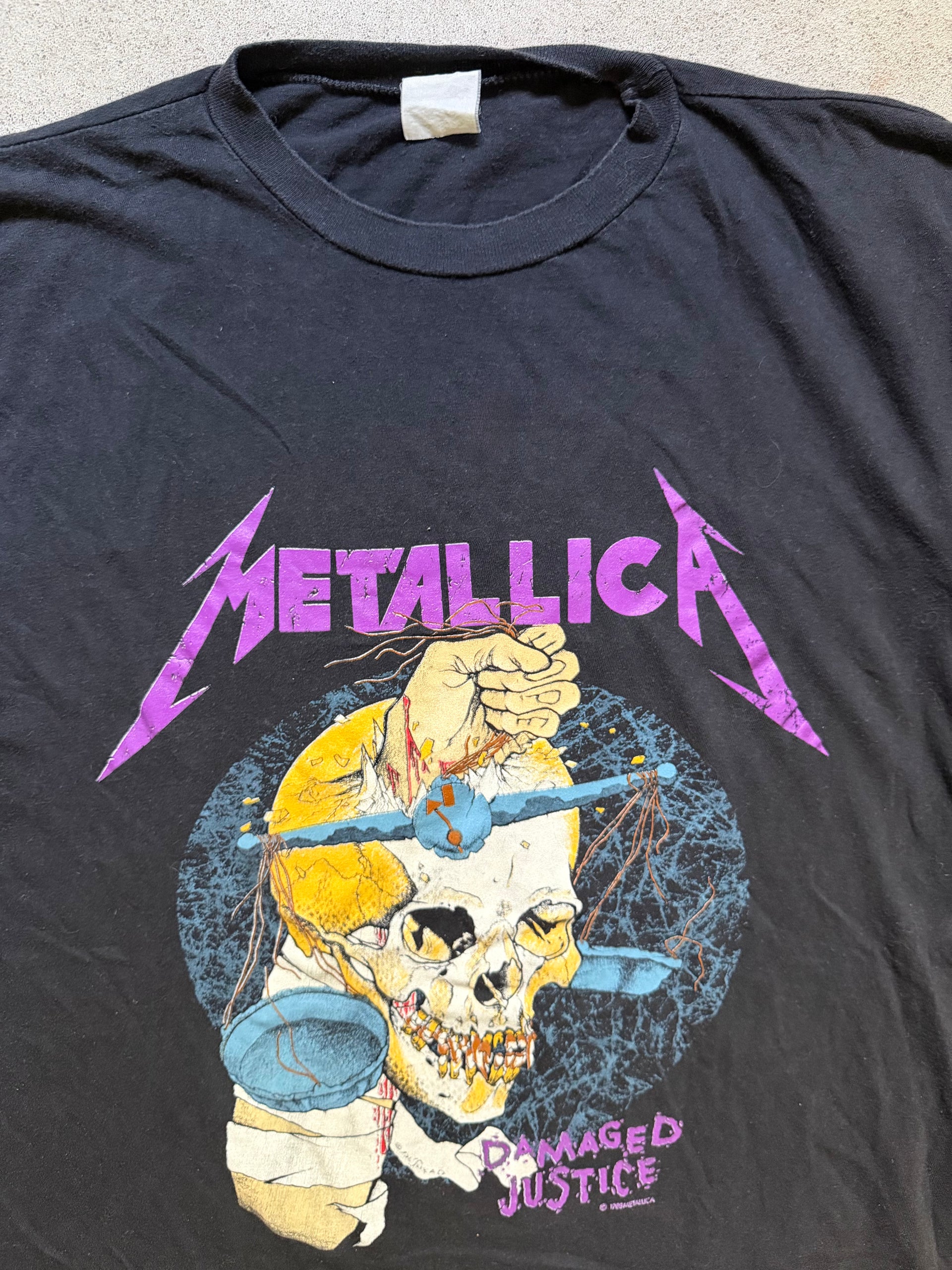 80s Metallica Damaged Justice Tee | Size XL