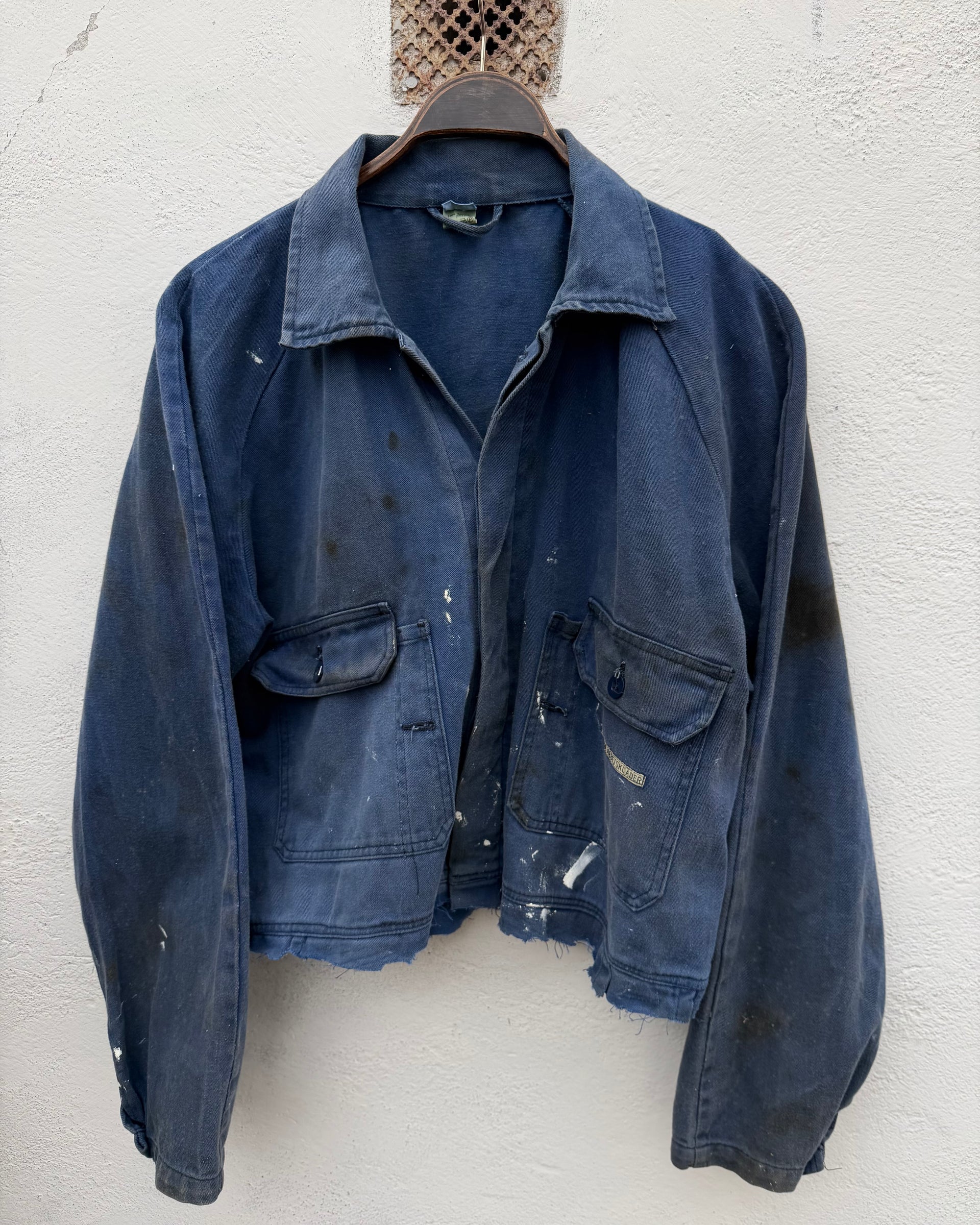 70s Faded Work Jacket Cropped | size L