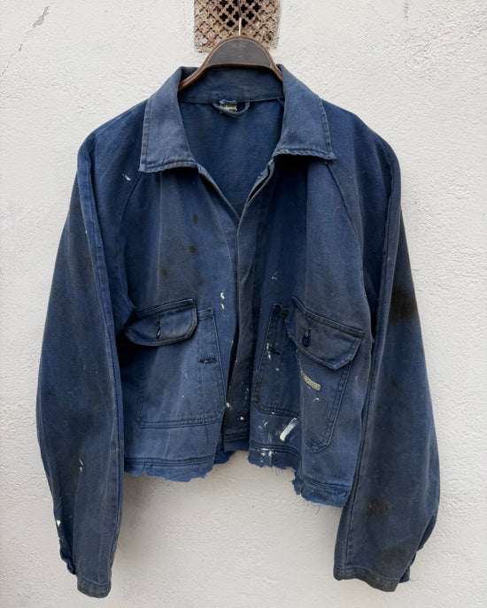 70s Faded Work Jacket Cropped | size L