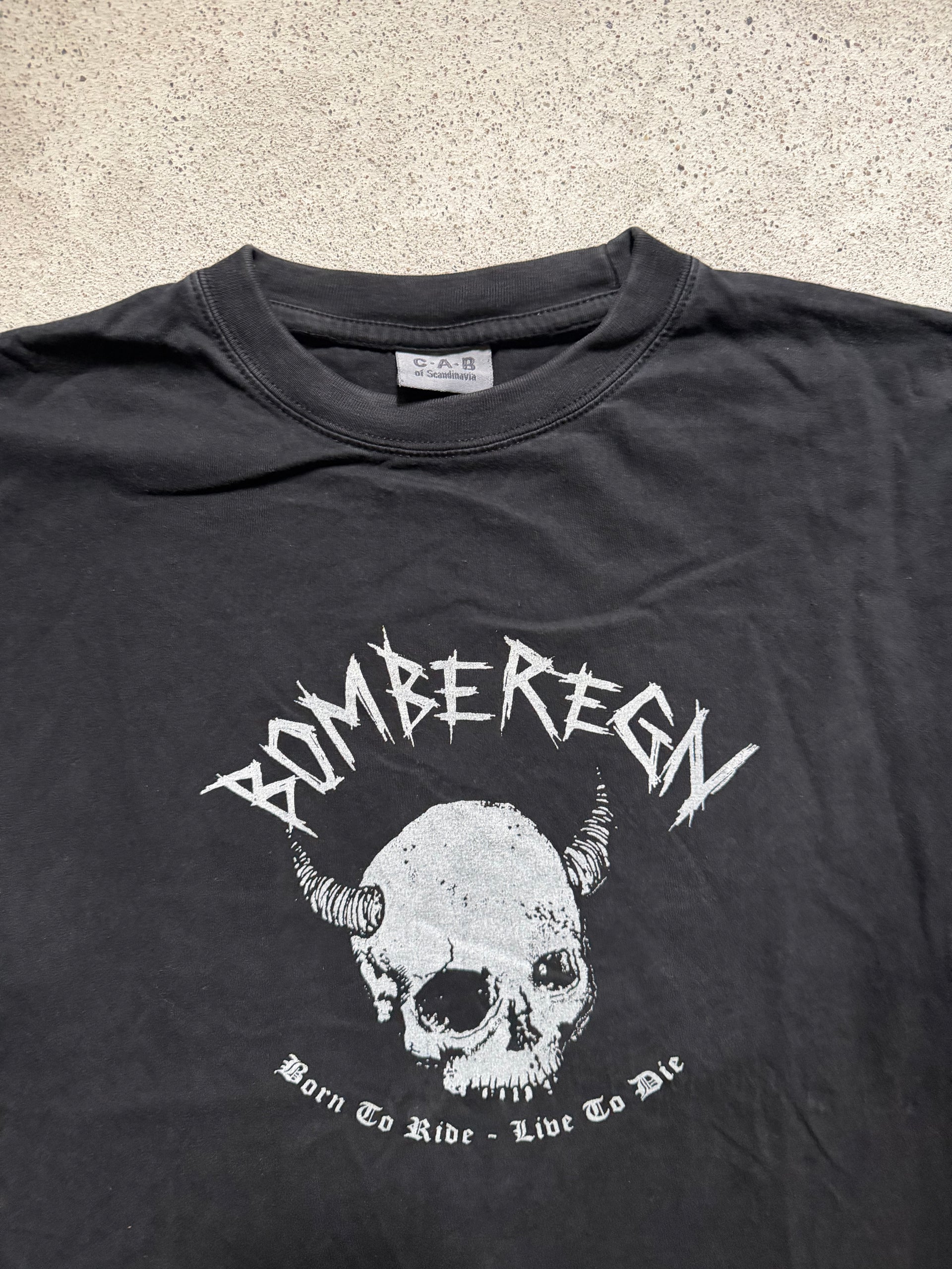 2000s Bomberegn “Born To Ride Live To Die” T-Shirt Size L