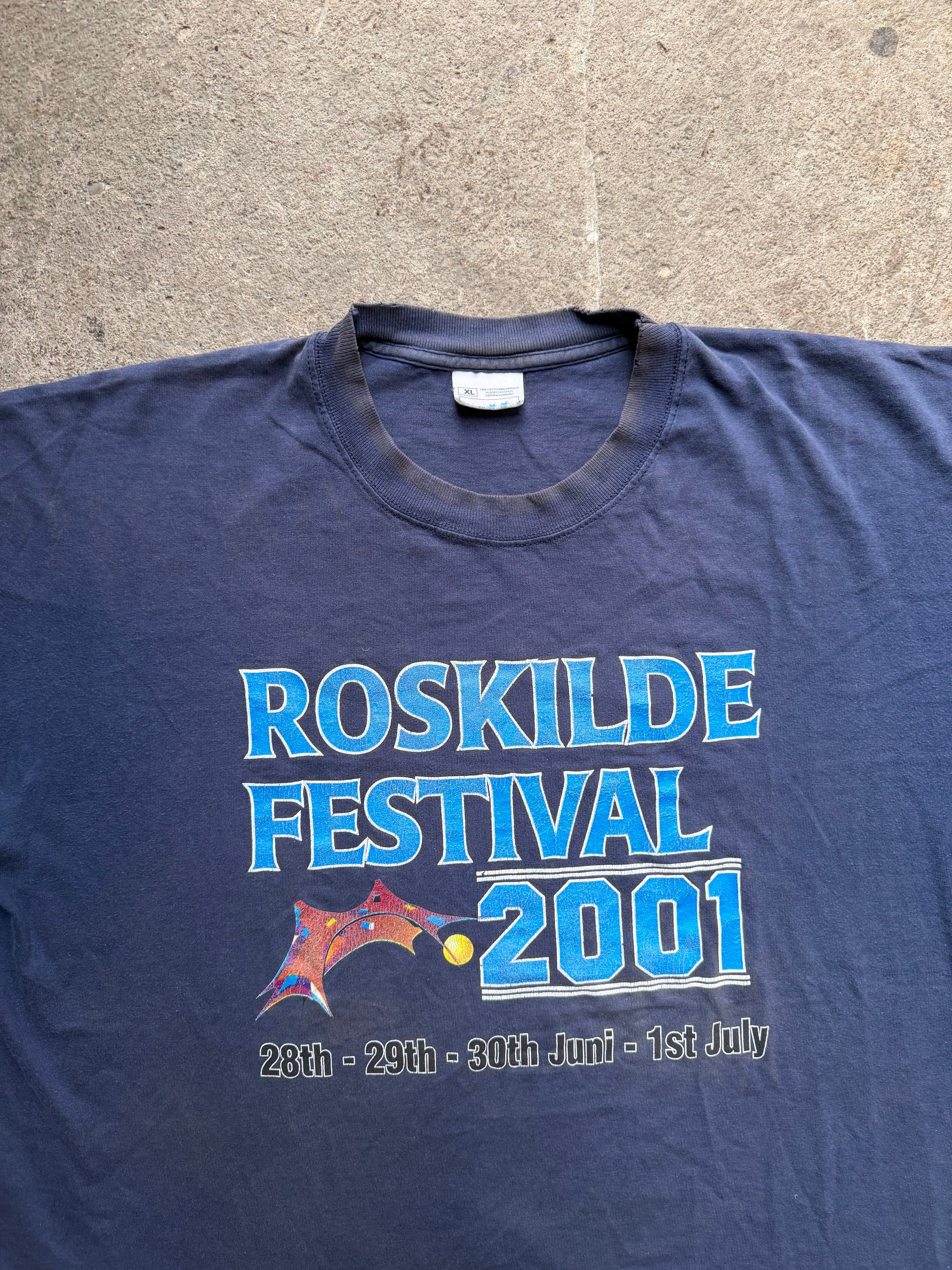 00s Roskilde Festival 2001 Line-Up T-Shirt | Size XL