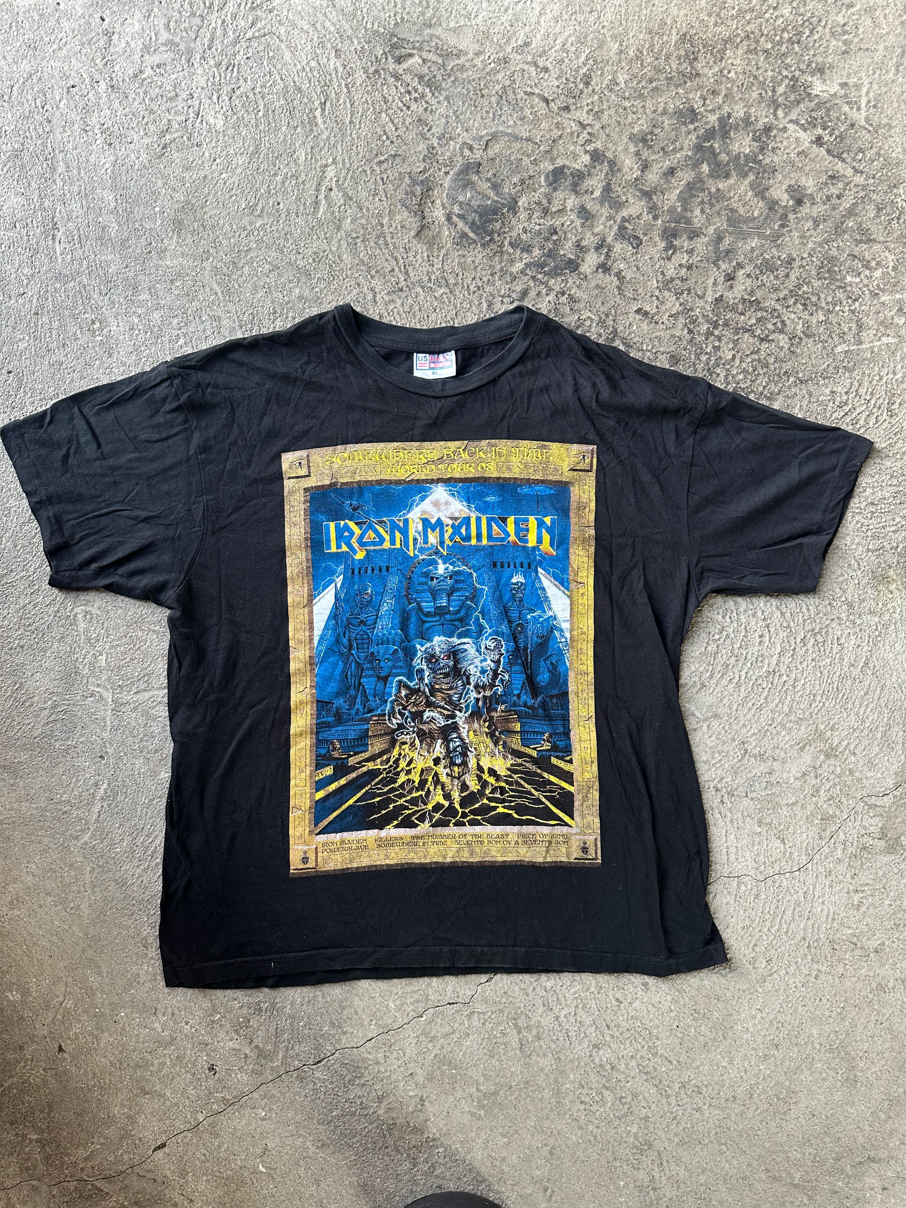 アイアンメイデン Tシャツ Somewhere Back in Time IRON MAIDEN Very Rare Somewhere Back In Time World Tour 2008