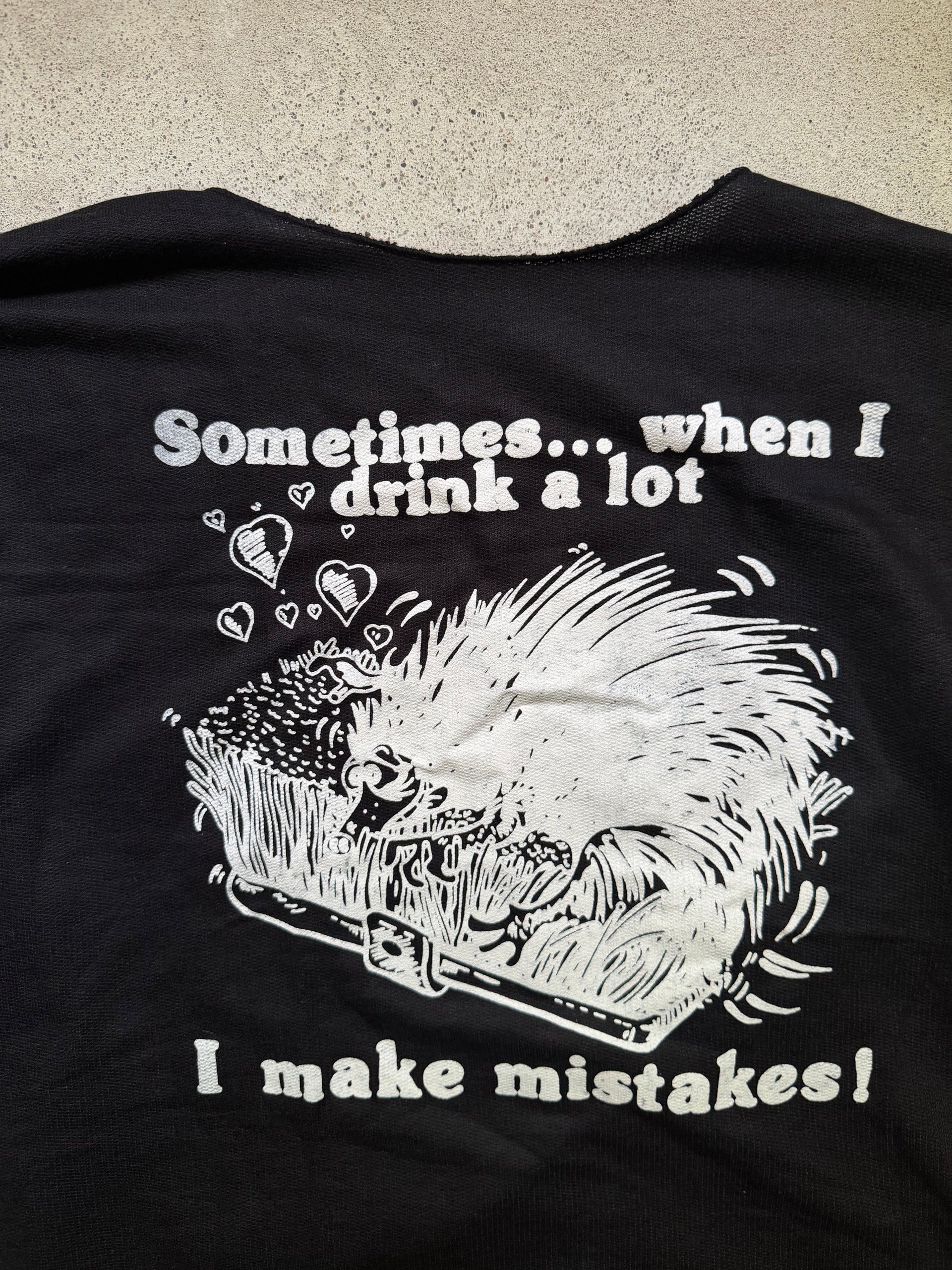 1980s “Sometimes… when I drink a lot ” Cut-Off Tee |Size L