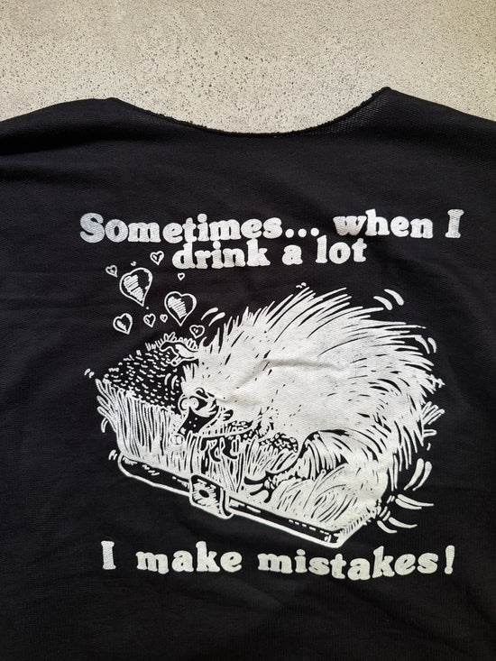 1980s “Sometimes… when I drink a lot ” Cut-Off Tee |Size L